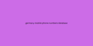 germany mobile phone numbers database