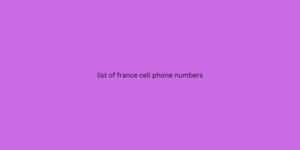 list of france cell phone numbers