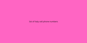 list of italy cell phone numbers