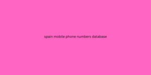 spain mobile phone numbers database